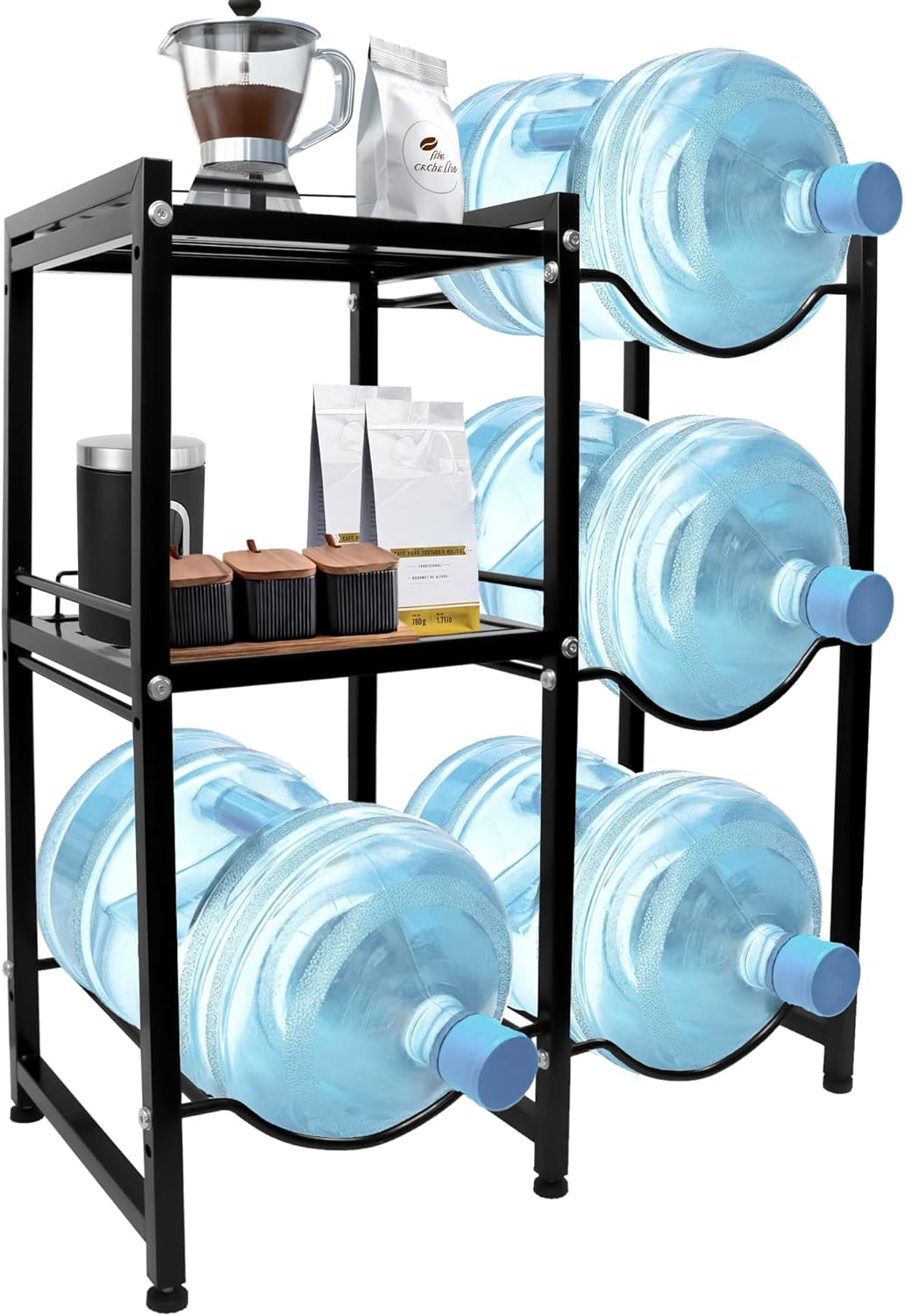 MU:4LIFE Estantería Soporte con Repisas para 4 Botellas Garrafón De ...