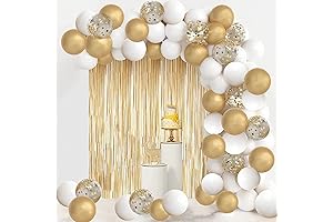 Absolutely Stunning White and Gold Balloon Garland Arch Kit