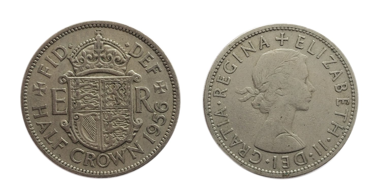 Stampbank Coins for Collectors - Circulated British 1956 Half Crown Coin / Great Britain