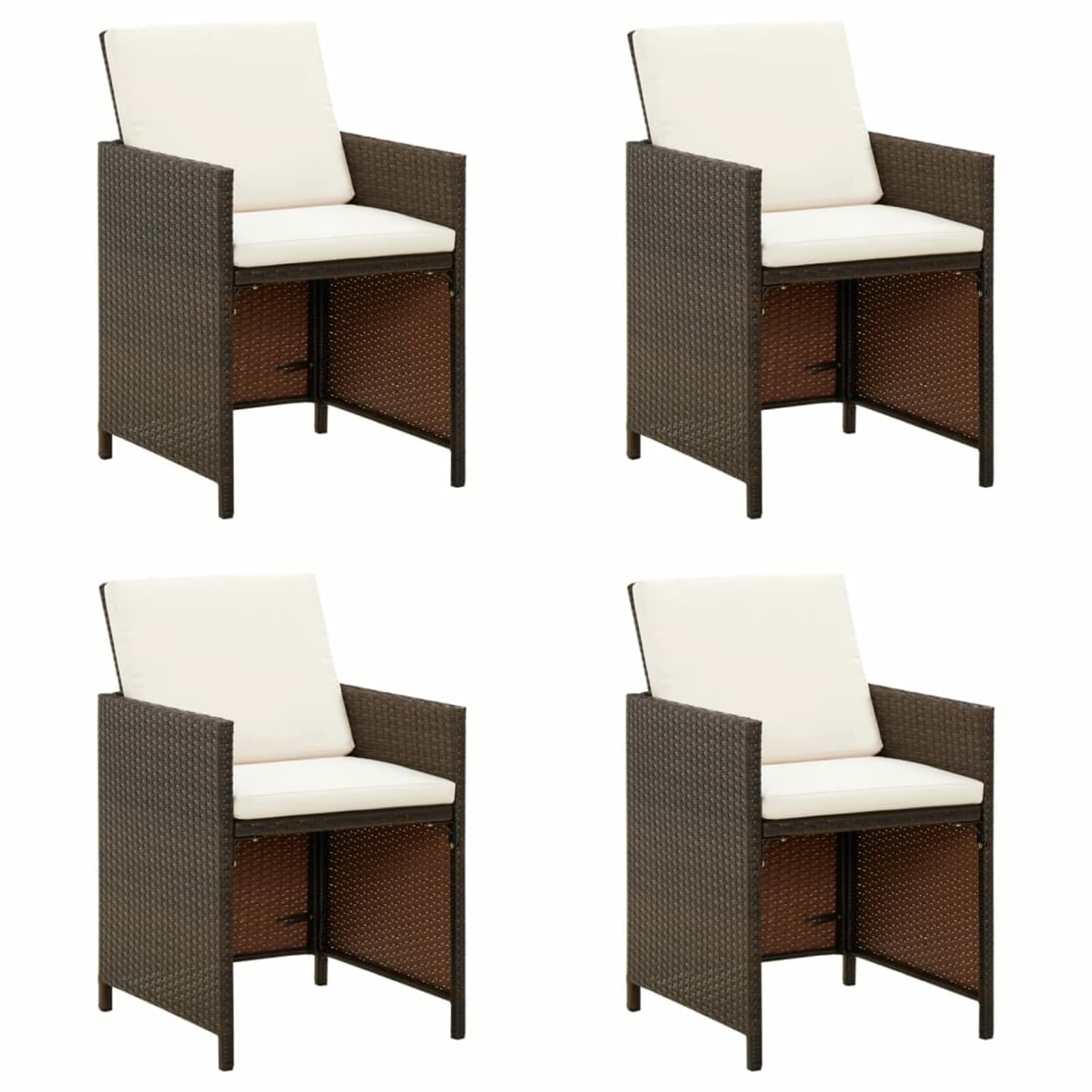 Chaises d’extérieur en résine tressée marron résistantes aux intempéries