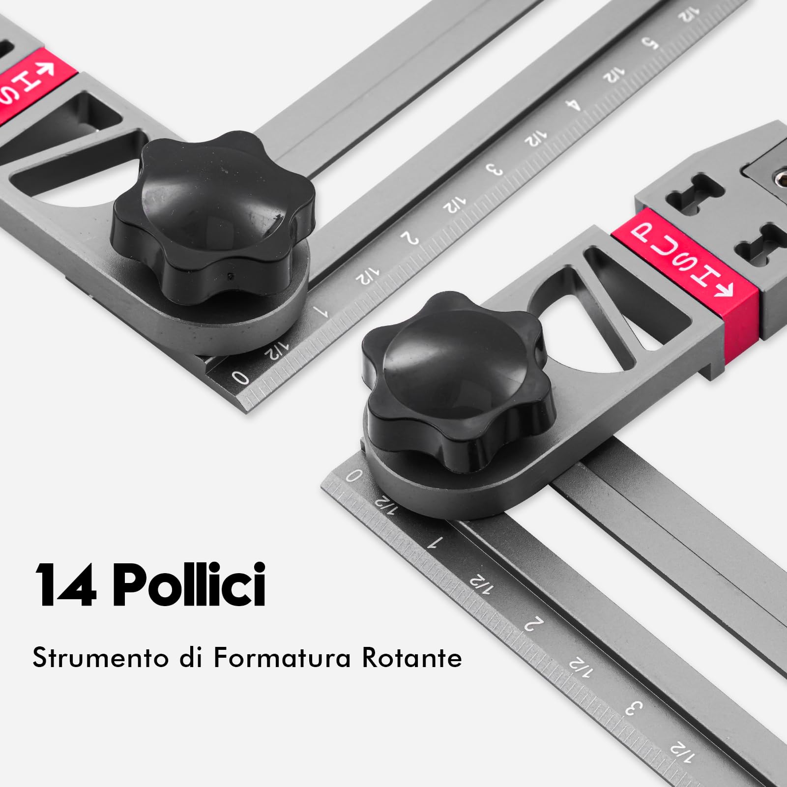 Strumento di Misurazione per Gradini, Strumento per Misuratori di Gradini per Scale con Indicatore di Angolo e Scala per Scale Pads e Partizioni (Lunghezza Regolabile da 17,9 a 50,9 Pollici)