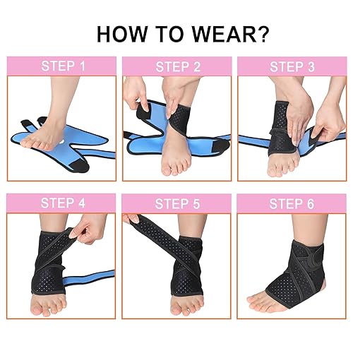 Miniatura 5 de Tobillera para tendinitis de Aquiles, tobillera ajustable, soporte de tobillo rosa en forma de X para hombres y mujeres, tobillera transpirable para
