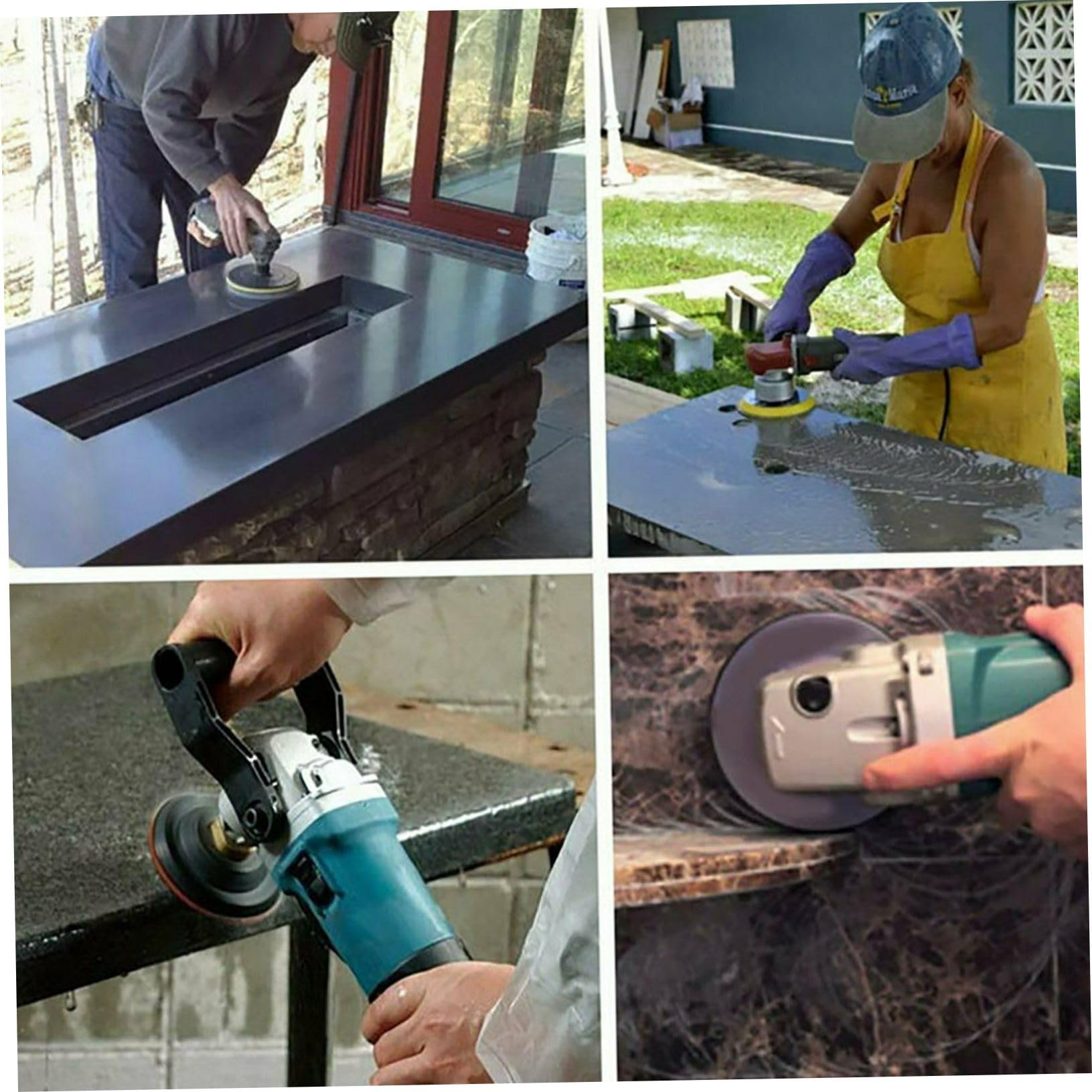 Almohadilla de Pulido de Diamante Húmedo 10 Piezas 4 Pulgadas | Diamante y Resina, Pulido en Seco y Húmedo, Acabado Espejo, Uso Versátil sobre Piedra y Granito
