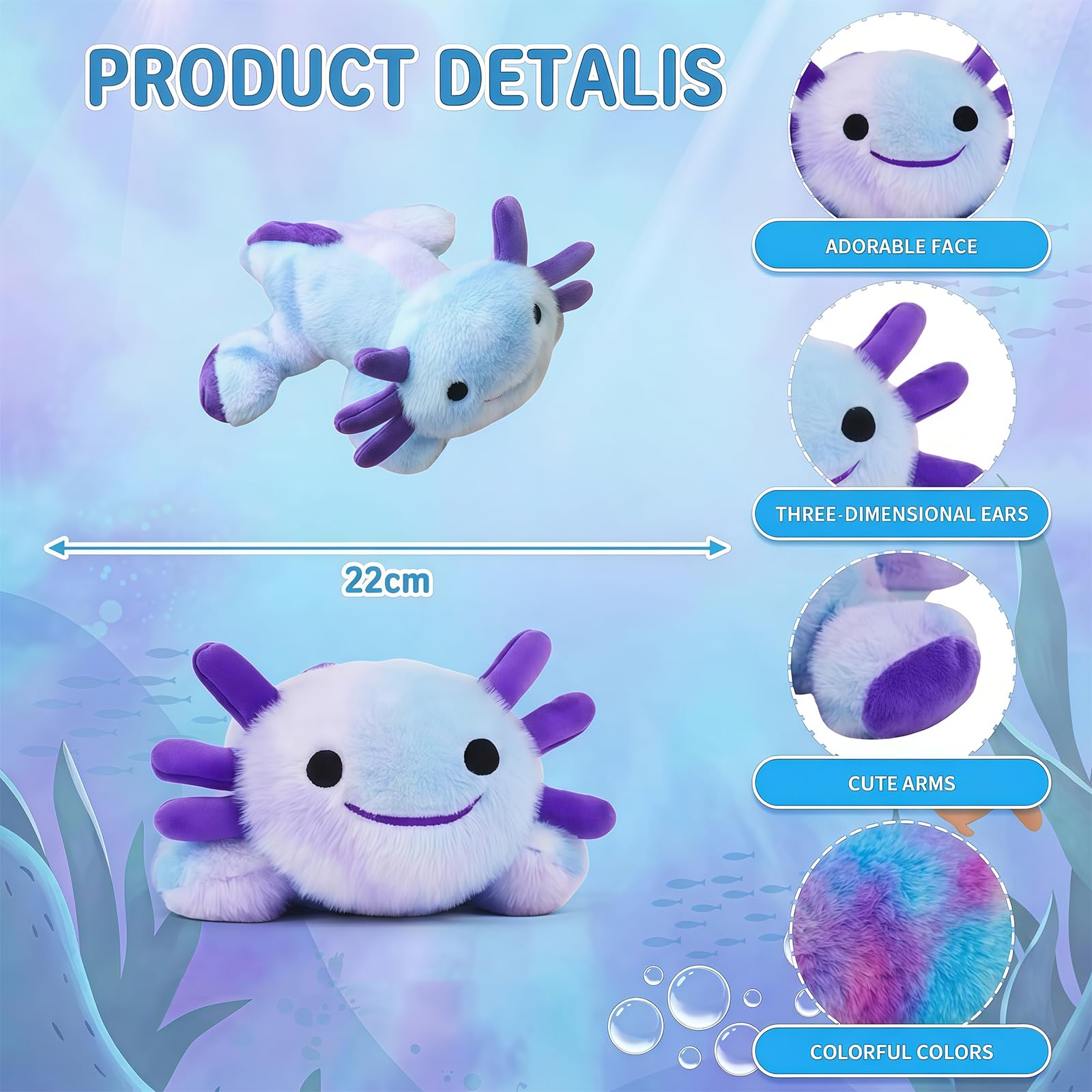 Axolotl pluszowe zwierzątko, Axolotl, maskotka do przytulania, wydra do spania, wypchane zwierzę, przytulanki, zwierzęta ciężarowe dla dzieci