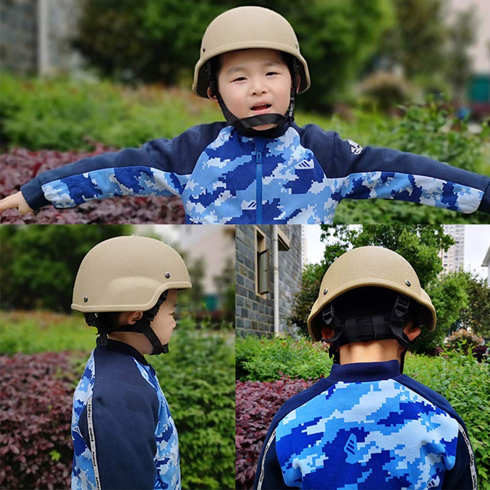 WLXW Casco Tattico per Bambini MICH2000, Adatto per la Guida All'aperto di 5-14 Anni CS Casco Antideflagrante, Casco Paintball di Alta qualità per Bambini, 53-58 Cm