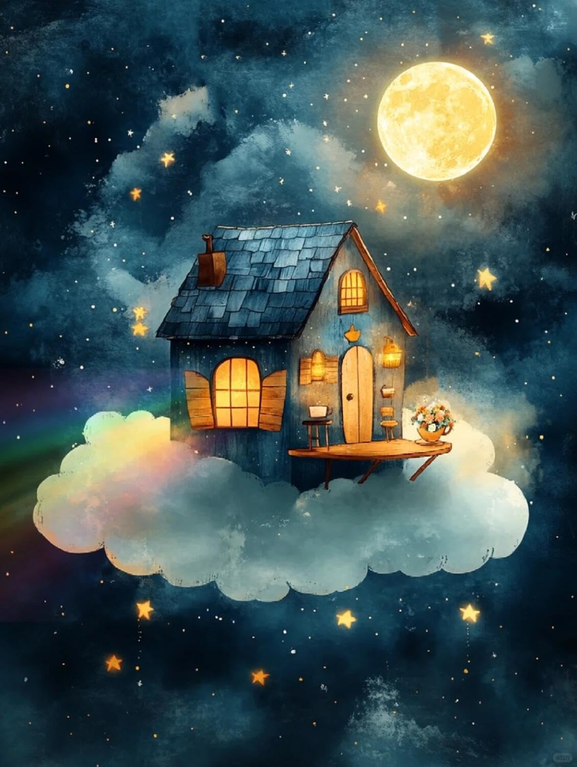 Rqwybcaxn Embroidery Beads Kit Cartoon House 40x50cm