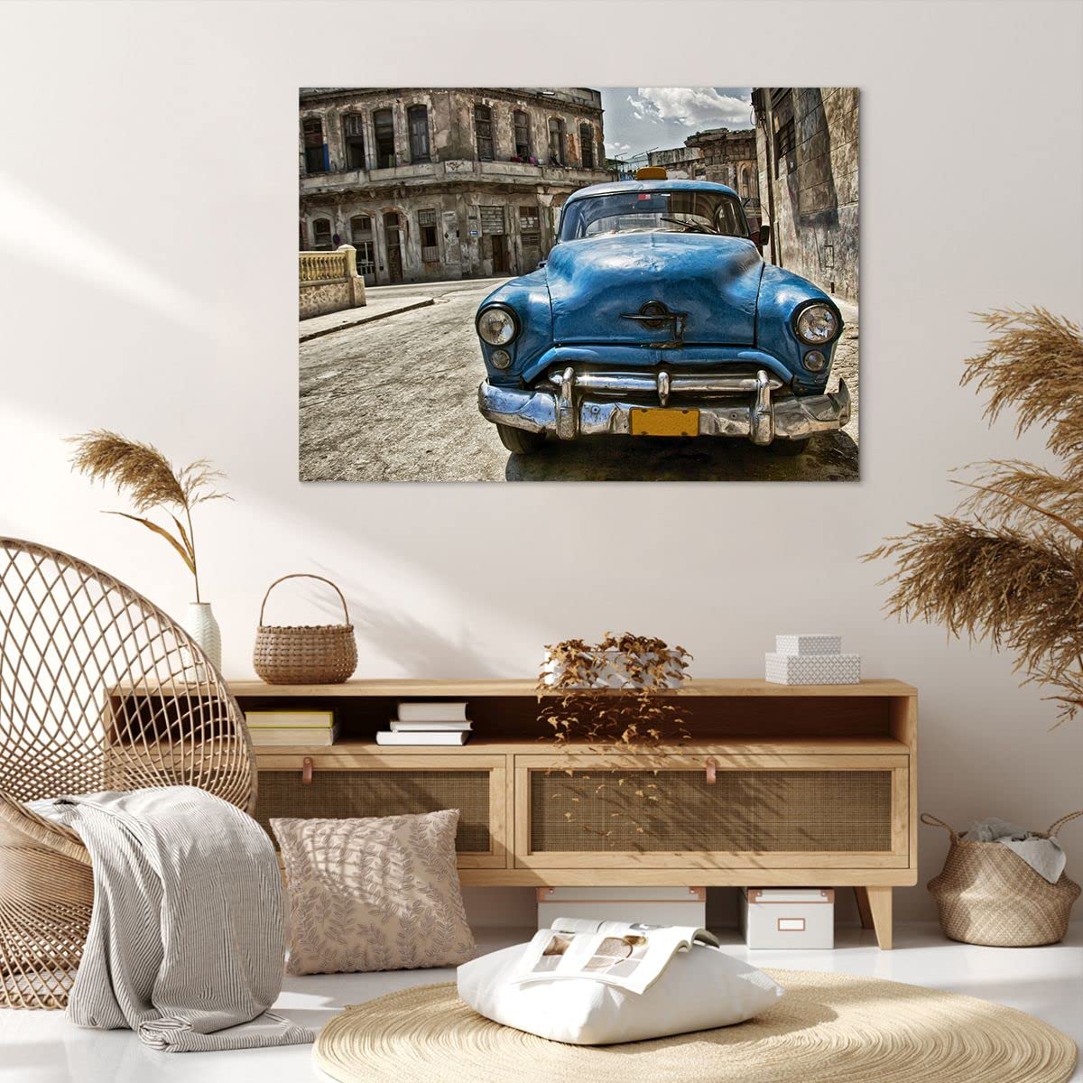 Lienzos Decorativos Cuba La Habana Balcón Cuadro Sobre Lienzo Moderno Vertical 50x70cm Cuadros Decoracion Salon Dormitorio Cocina Cuadros Pared Imágenes Wall Art Prints Decor Canvas PA50x70-4255