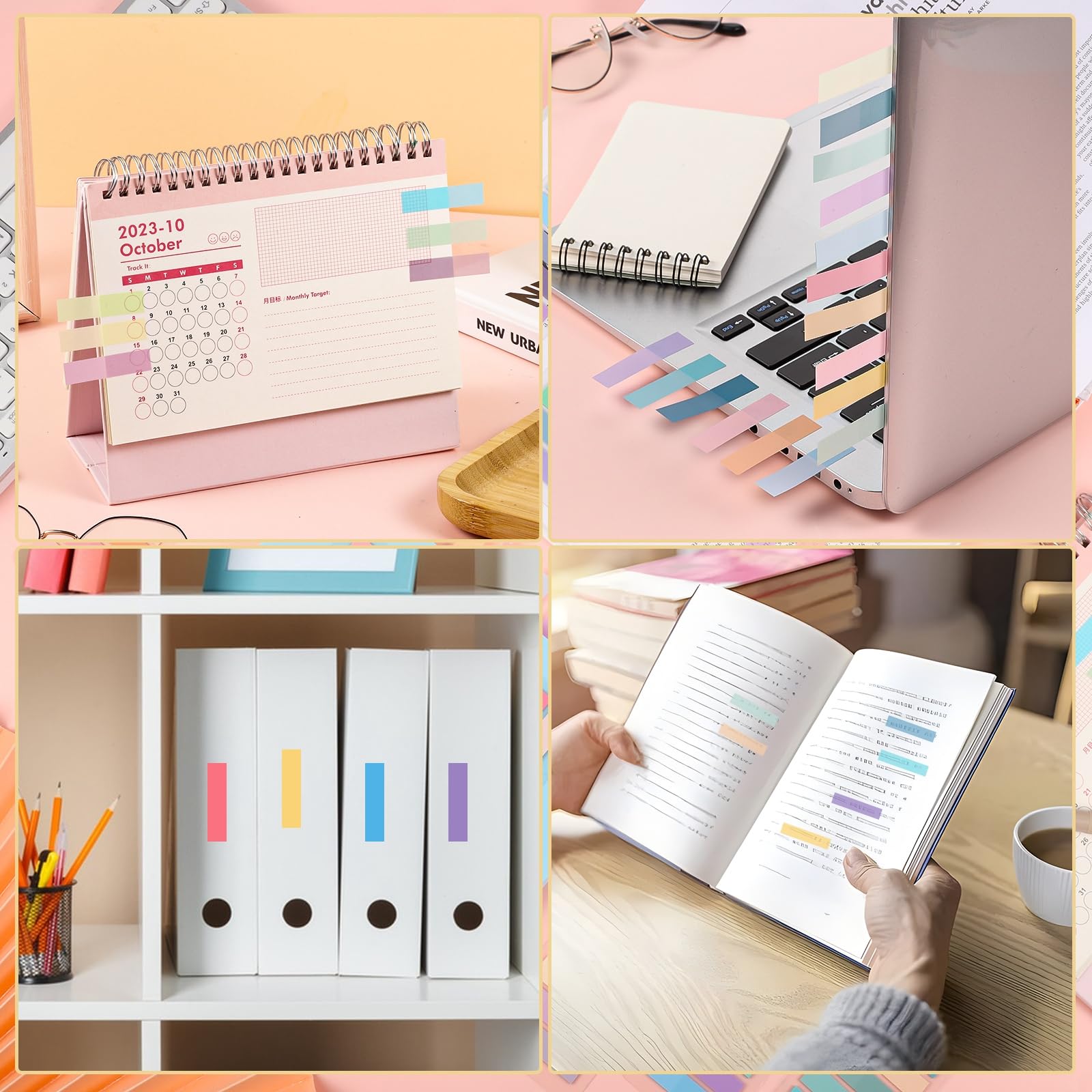 3000 Pièces PET Multicolore Annotation Livre, Petits Marque Page Adhesif, Inscriptible Sticky Note, Pour Prise De Notes, Listes De Tâches Et Rappels, école, Bureau, Marquer Information Et Documents