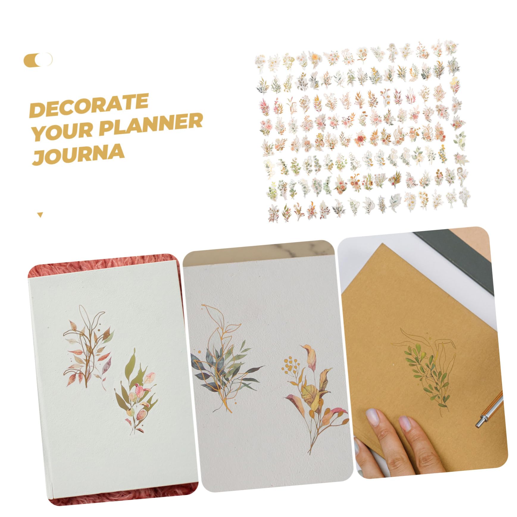 HOMSFOU Pegatinas De Plantas Holográficas Para Scrapbooking Adornos Decorativos Adhesivos Para Manualidades Estilos Mezclados 240 Piezas X 5