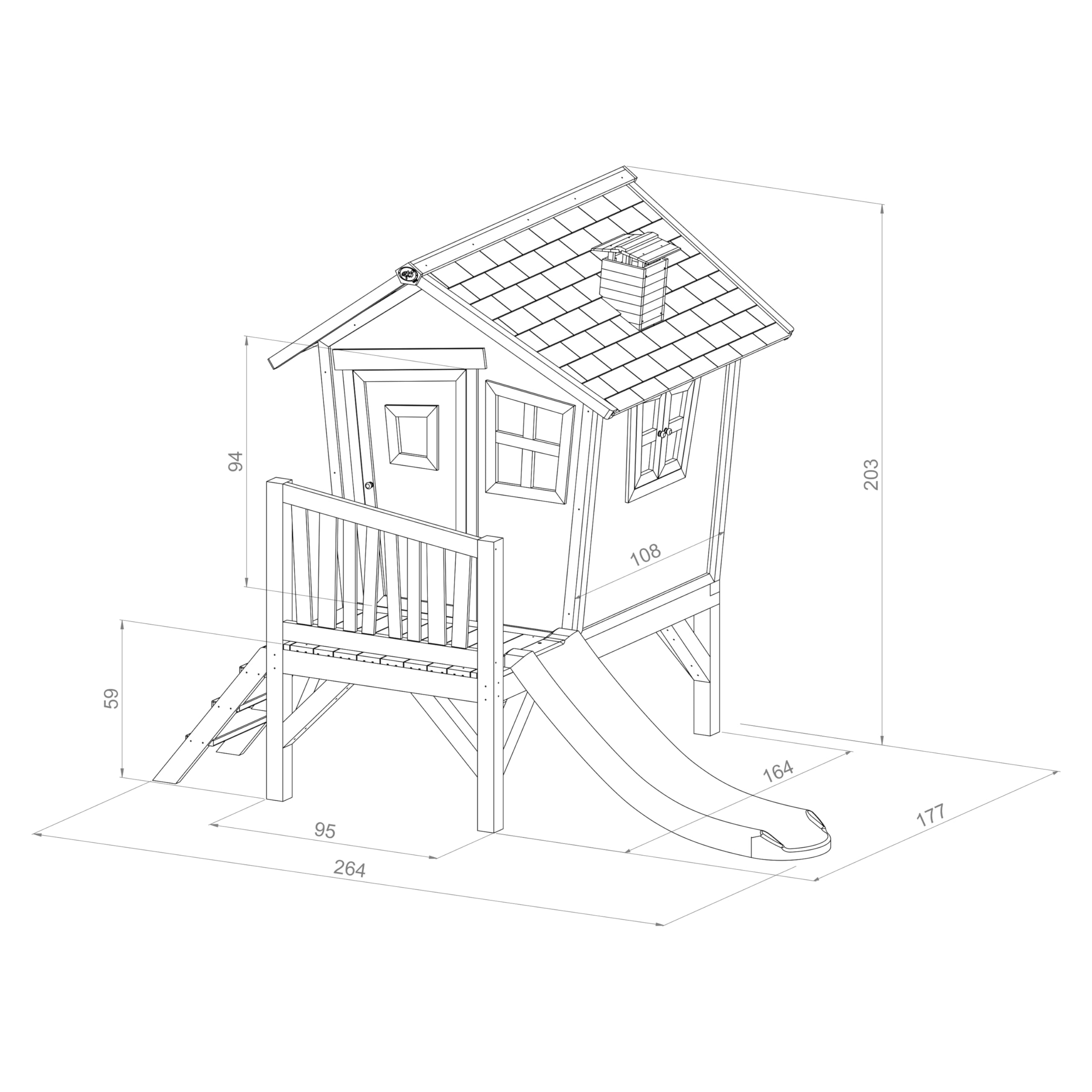 AXI Robin Casa Infantil de Madera FSC con Tobogan Rosso | Casita de Juegos para ninos de Jardin/Exterior | Parque Infantil en Marron y Verde.