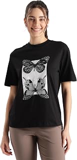 Jockey A160 Women's Super Combed Cotton Rich Oversized Printed T-Shirt Price In India