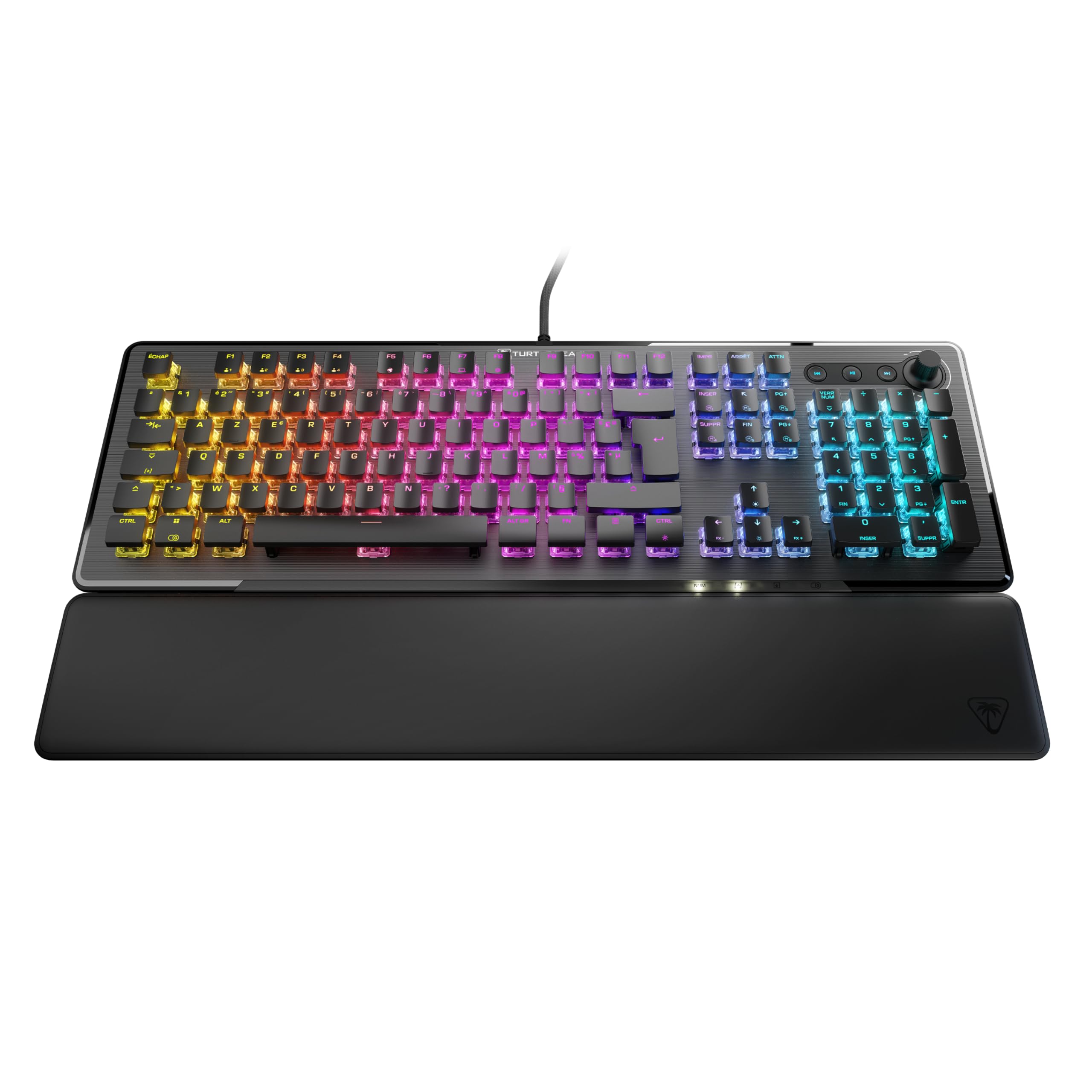 Turtle Beach Vulcan II - Clavier Gaming PC, interrupteurs mécaniques Titan II, Touches rétro-éclairées RGB Personnalisables, Repose-Poignets Amovible, Noir