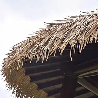 Synthetic Thatched Roofing Panels for Hut and Gazebo, Fireproof Grass Bl...