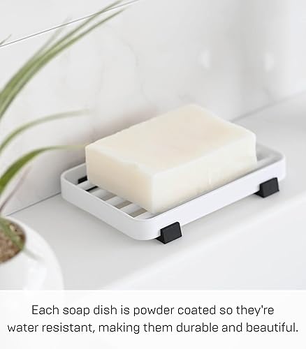 Miniatura 5 de YAMAZAKI Slotted Home Bandeja Soporte Fregadero  Acero  Jabonera, tamaño único, blanco