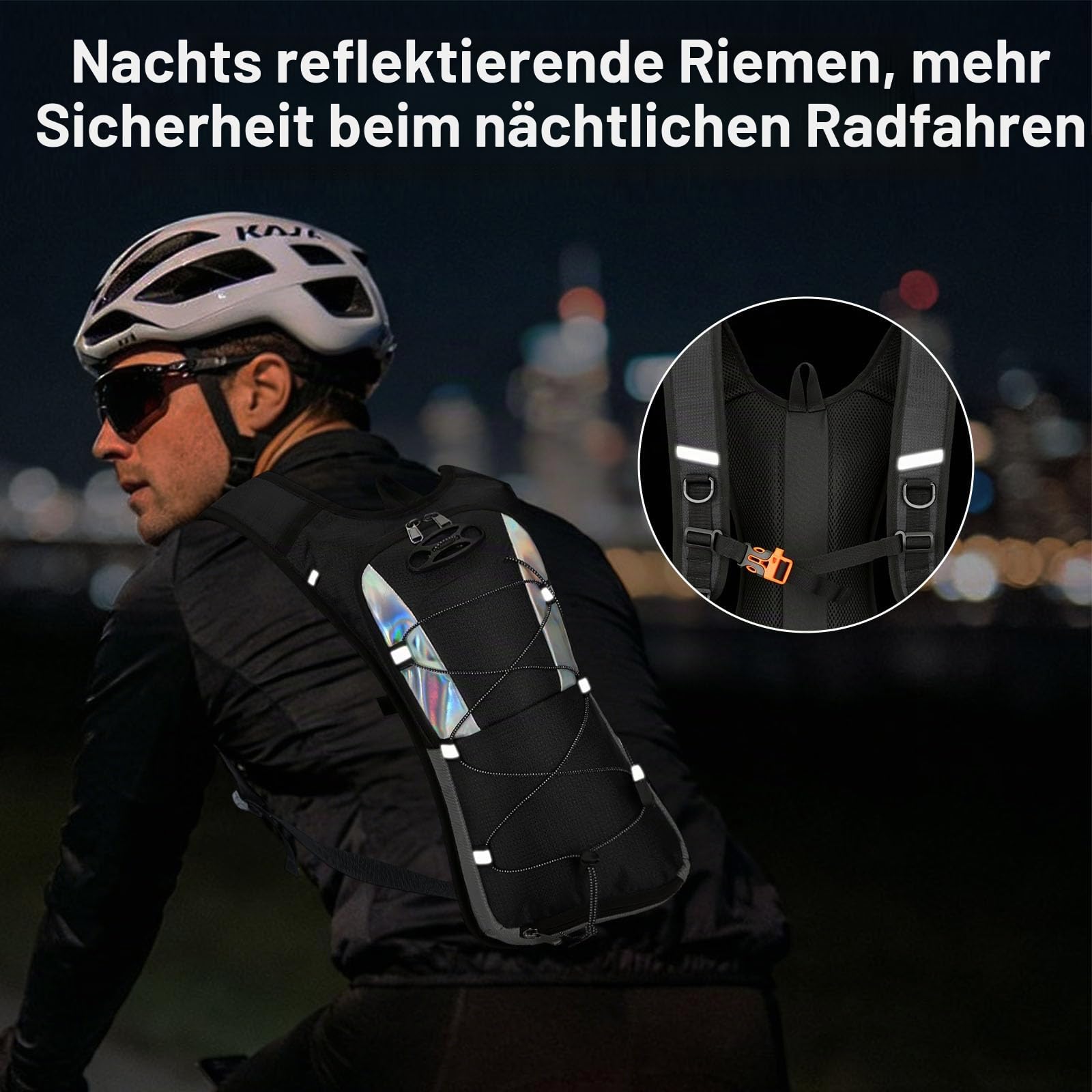 Trinkrucksack Ultralight mit 2L BPA-Frei Trinkblase & Helmnetz – Professioneller Laufrucksack & Fahrradrucksack mit it Verstellbarem Gurt für Herren Damen Skifahren Radfahrren Wandern Tagestour