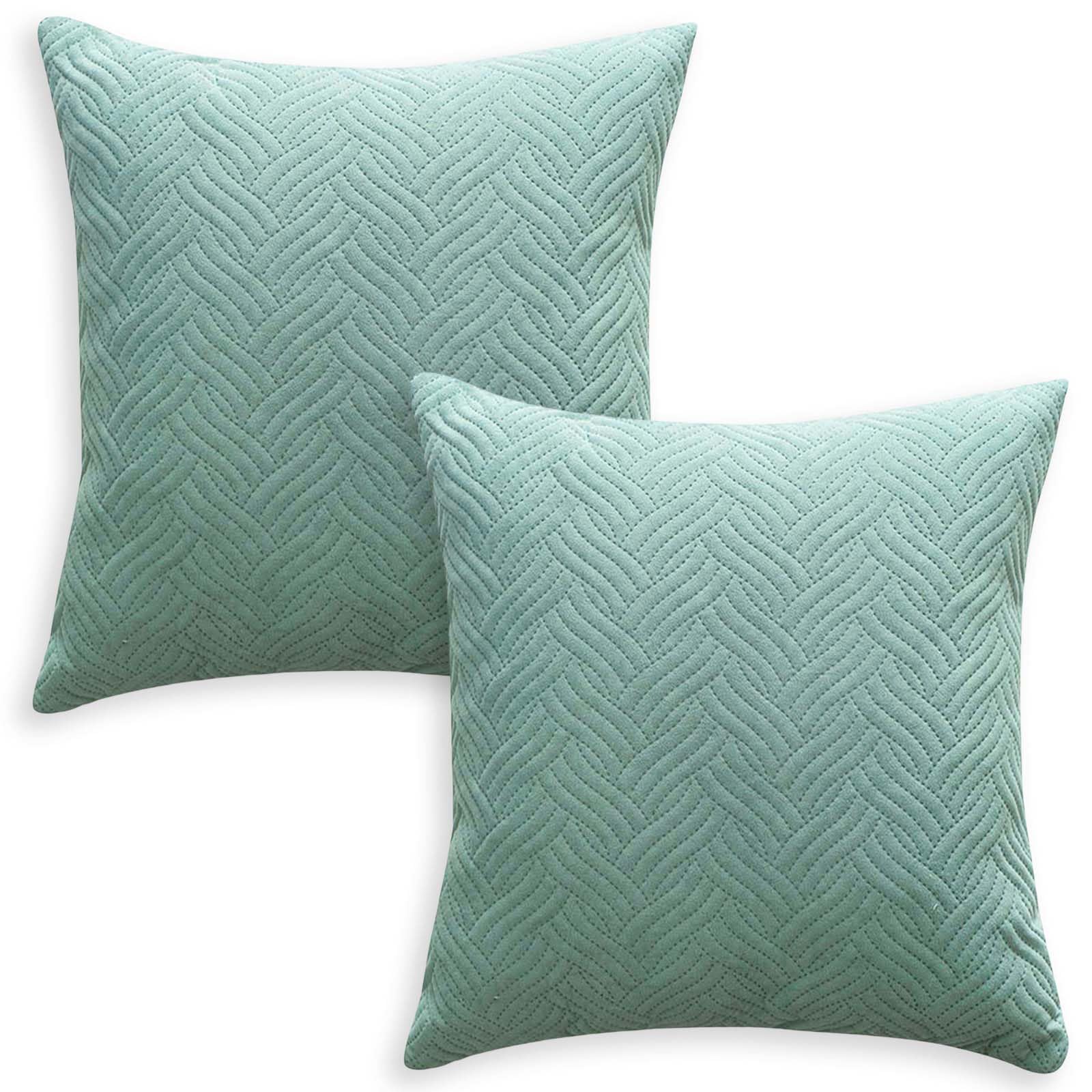 Betadistor Corduroy Cushion Covers Pack of 2 Modern Patchwork Throw Pillow Covers Soft Pillowcase Broadside Decorative Textured Cushions for Home decor Sofa Bedroom Couch 45x45cm Navy Blue,517-0350 - Image 2