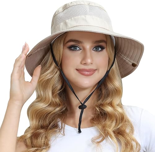 Golden Scute Sombrero de sol para mujereshombres, sombreros de sol de ala ancha, protección UV, sombrero de pesca, sombrero de cubo para playa,