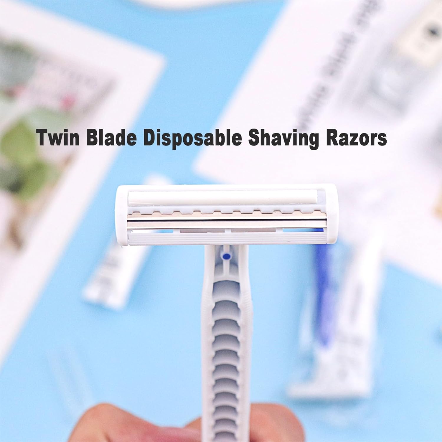 Disposable Razors in Bulk Pack of 60,Blue Disposable Shaving Razors Individual Wrapped Twin Blade Bulk Disposable Razors with Clear Cap and 10g Shaving Cream for Homeless,Hotel,Travel,Charity,Shelter - Image 6
