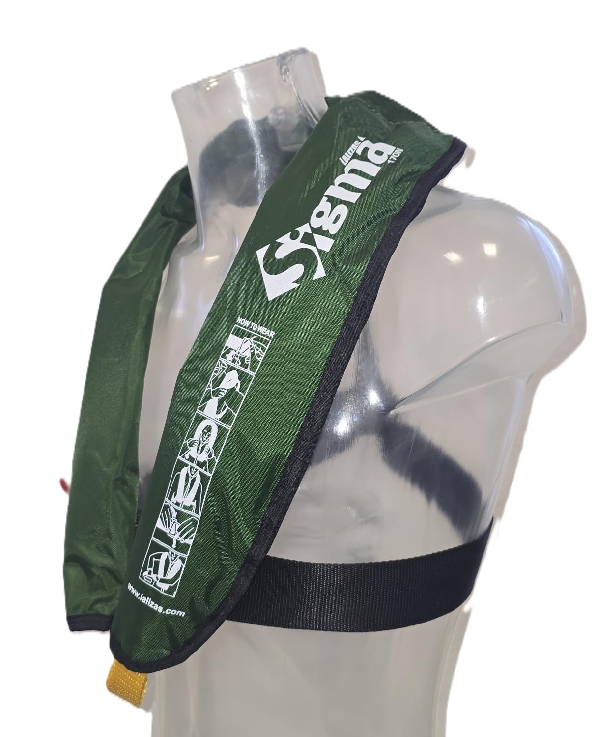 Lalizas Automatik-Rettungsweste Sigma 170N ab 40 kg, Erwachsene, Oliv, aufblasbare Schwimmweste 150N