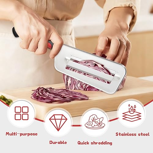 Miniatura 2 de Cortador de verduras multifuncional, cortador de doble capa de acero inoxidable, cortador de repollo, herramienta de cocina duradera, cuchillo