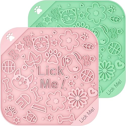 Miniatura 8 de Tapete para lamer perros y gatos 2 unidades almohadilla para lamer mantequilla de maní para perro con ventosas para aliviar la ansiedad y el