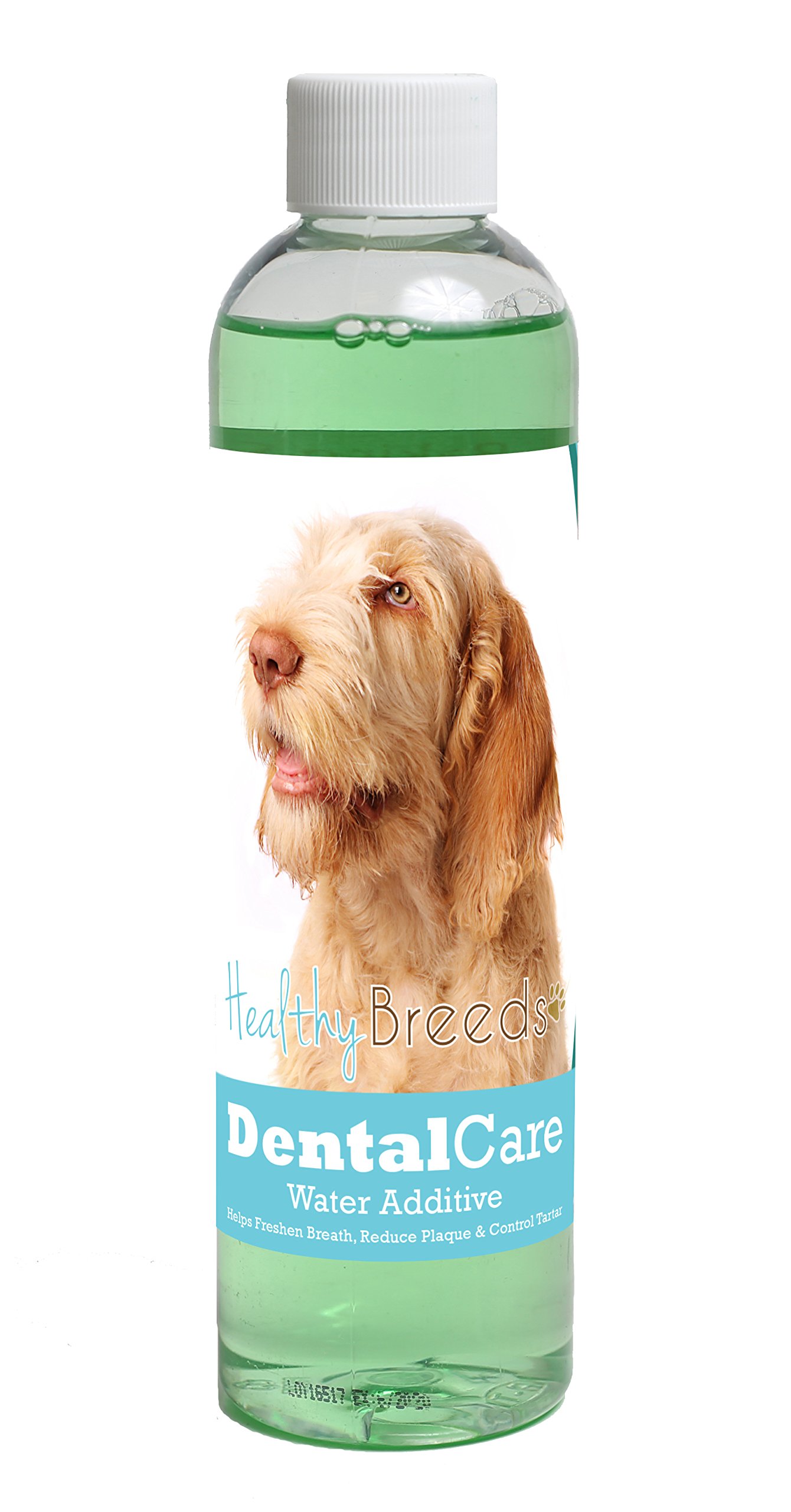 Healthy Breeds Dog Dental Care Water Additive for Spinoni Italiani - Helps Freshen Breath, Reduce Plaque &amp; Control Tartar - Mint Flavor - 8 oz