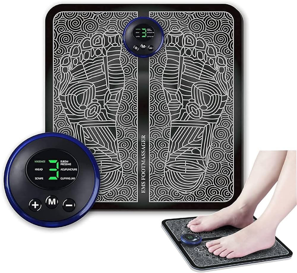 Masseurs de pieds pour la douleur et la circulation sanguine EMS r | Améliore la circulation sanguine (noir)