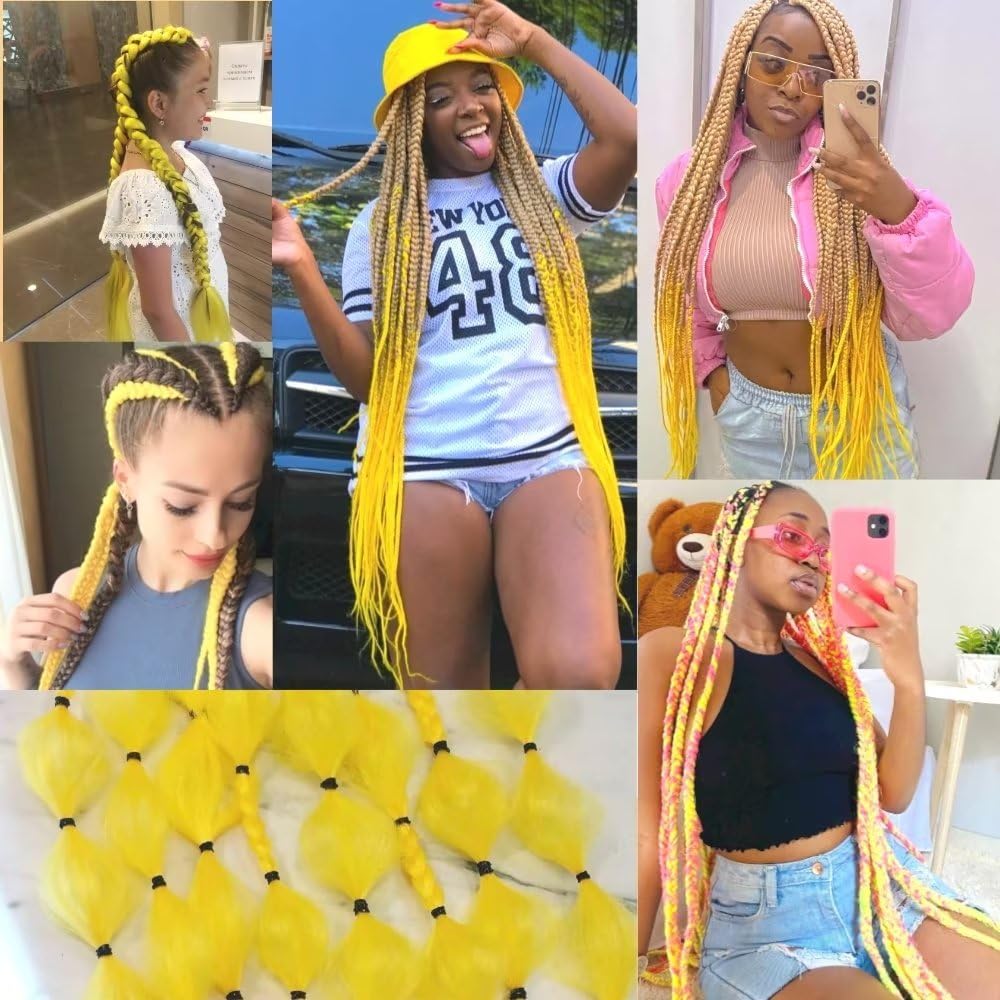 YDDM Capelli Per Treccine Africane Morado Extension Treccine Texture Yaki Easy Install per Principianti 32 Pollici 3 Pezzi Capelli Leggeri e Naturali per Box Braids, Twist e Crochet — view 84