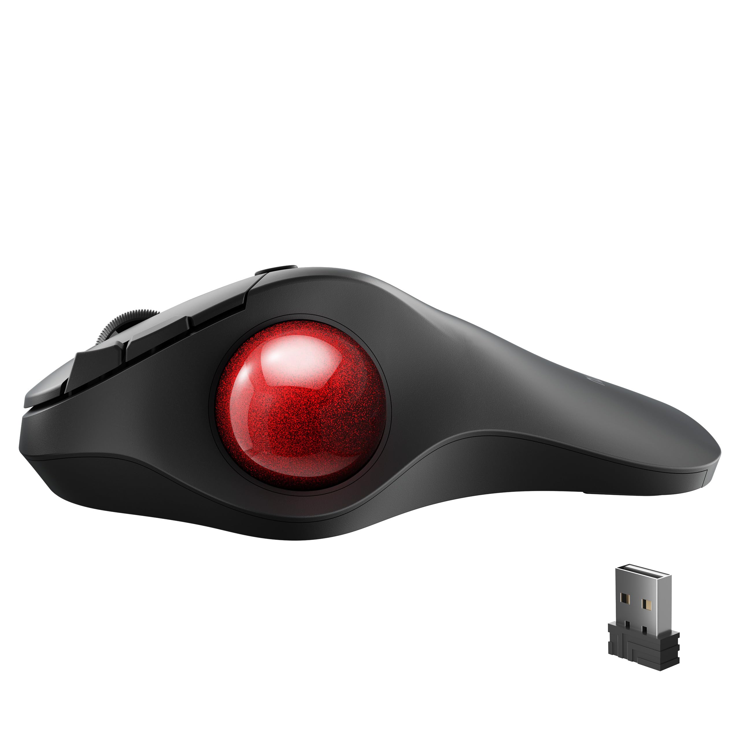 Nulea Wireless Trackball Mouse, Ergonomic Comfort Design with Larger Thumb Trackball & Longer Palm Rest, 5 Adjustable DPI, for Windows, PC and Mac with Bluetooth and USB Capabilities