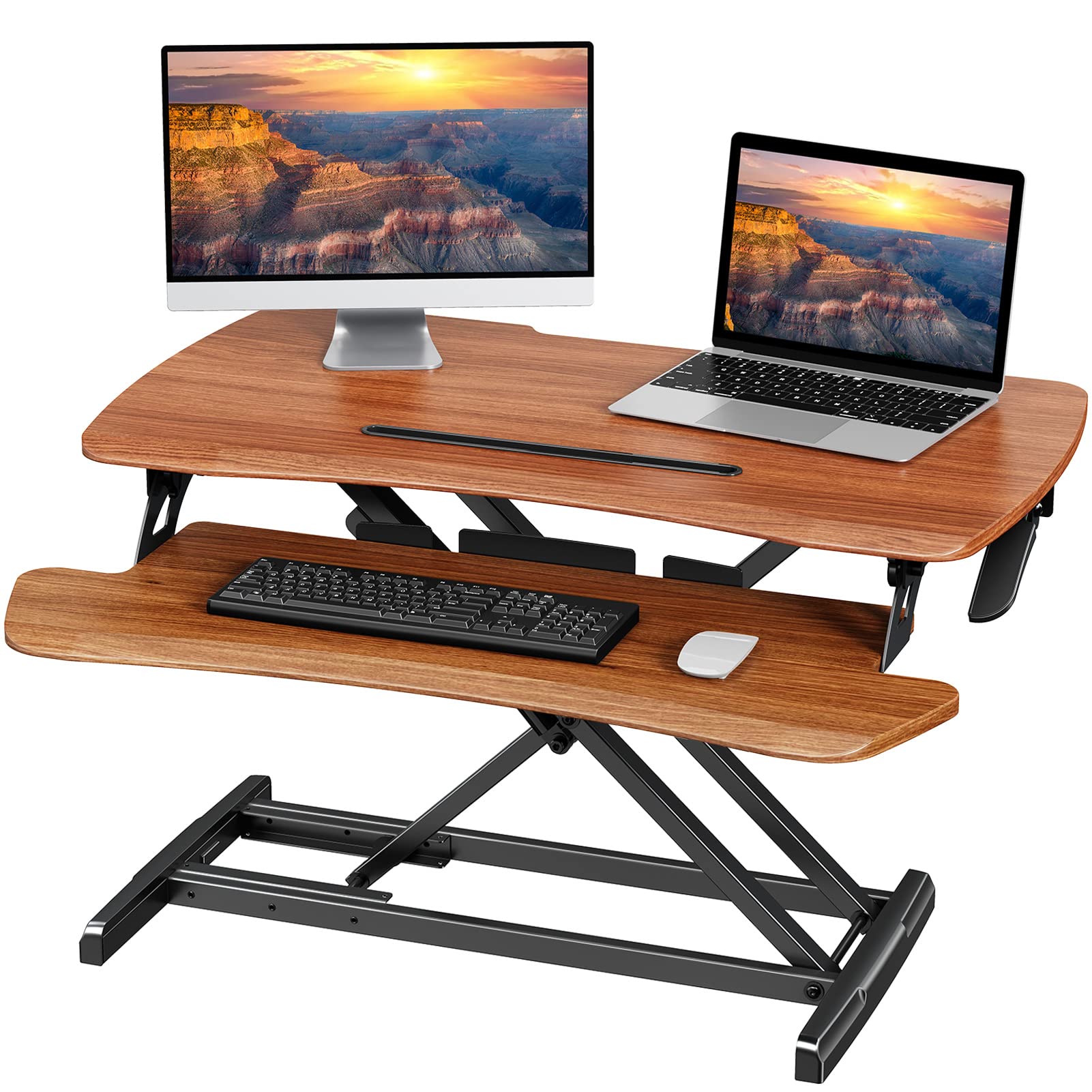 Buy WOKA Standing Desk Converter, 36" Height Adjustable Stand Up Desk Riser Fits Dual Monitor