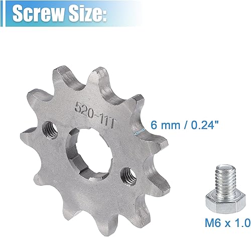 Miniatura 4 de X AUTOHAUX 1 juego de 520 estilos 11 dientes 0.787 in ID motocicleta piñón delantero para motocicleta 50cc 70cc 110cc 125cc motocicleta Dirt Pit