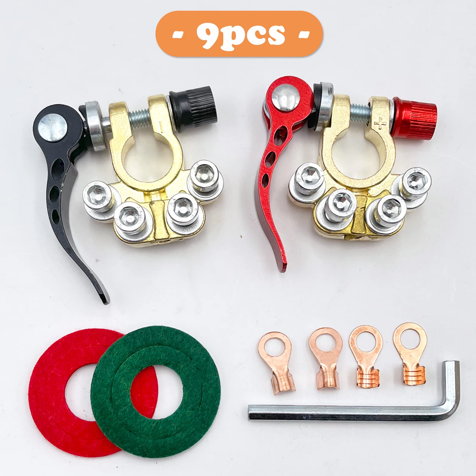Kit Di Morsetti Per Connettori Positivi E Negativi A 4 Vie Con Sgancio Rapido Per Terminali Della Batteria Da 13 Pezzi 94986057 - Foto 8