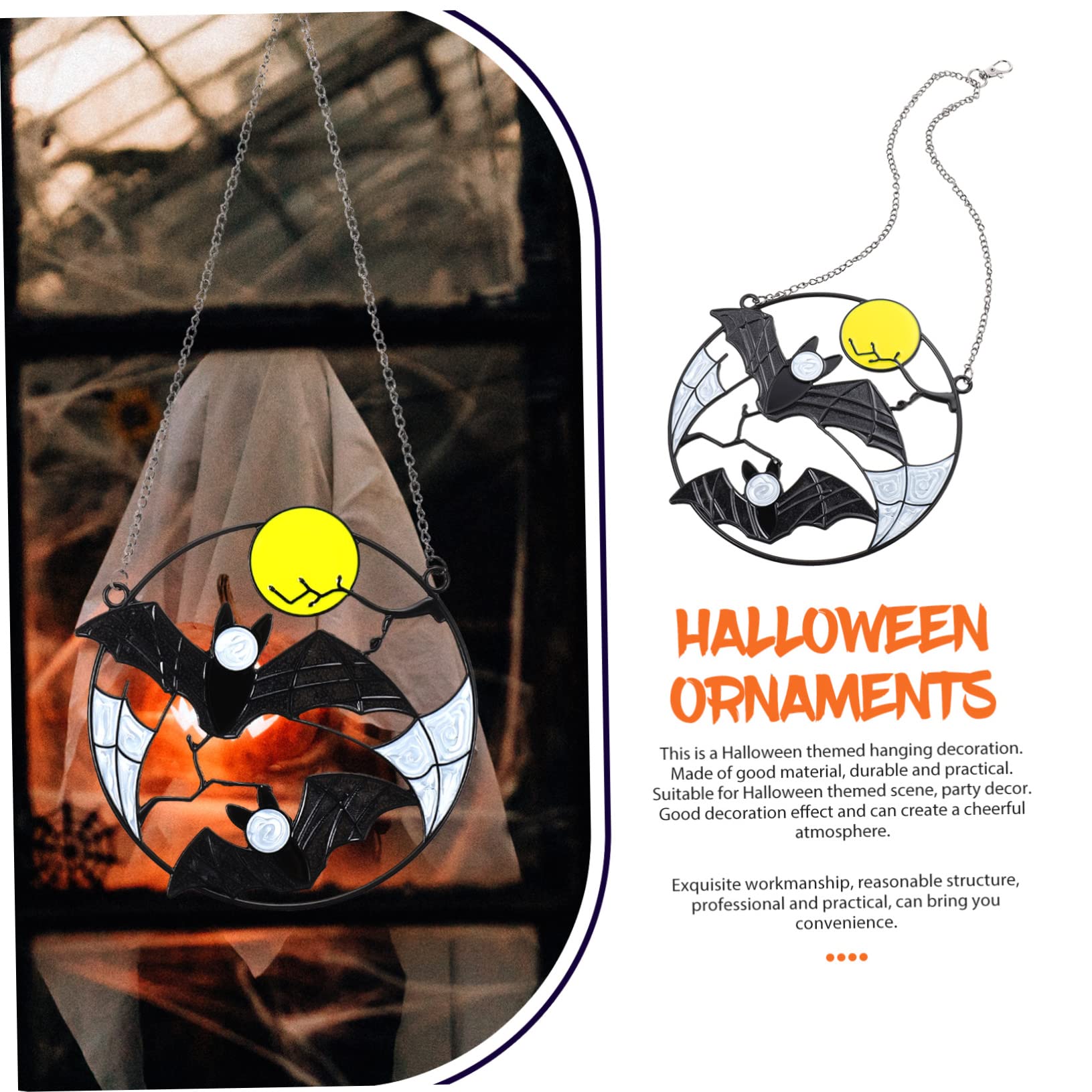 ABOOFAN 4 Pezzi Pendente Pipistrello Proposto Ornamento Da Appendere a Pipistrello Campanelli Eolici Di Halloween Accessori Decorazioni Per Feste Di Halloween Porta Black Ferro Da Stiro