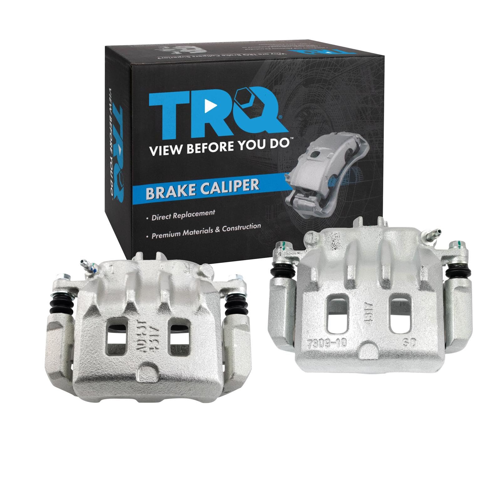 TRQ Front Driver and Passenger Side Brake Caliper Set Caliper Brackets