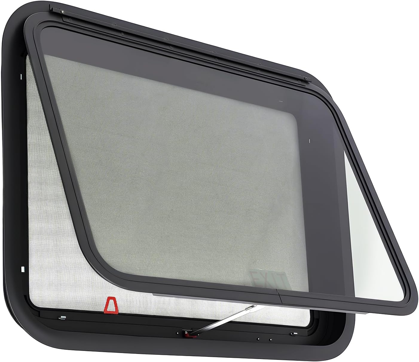 30"x22" RV Emergency Exit Window, RV Push Out Window Replacement Complete Kit w/Tempered Glass,Waterproof Aluminum Frame & Mesh Screen for Cargo Trailer Camper Travel Van (Fits 1"-1.77" Walls)