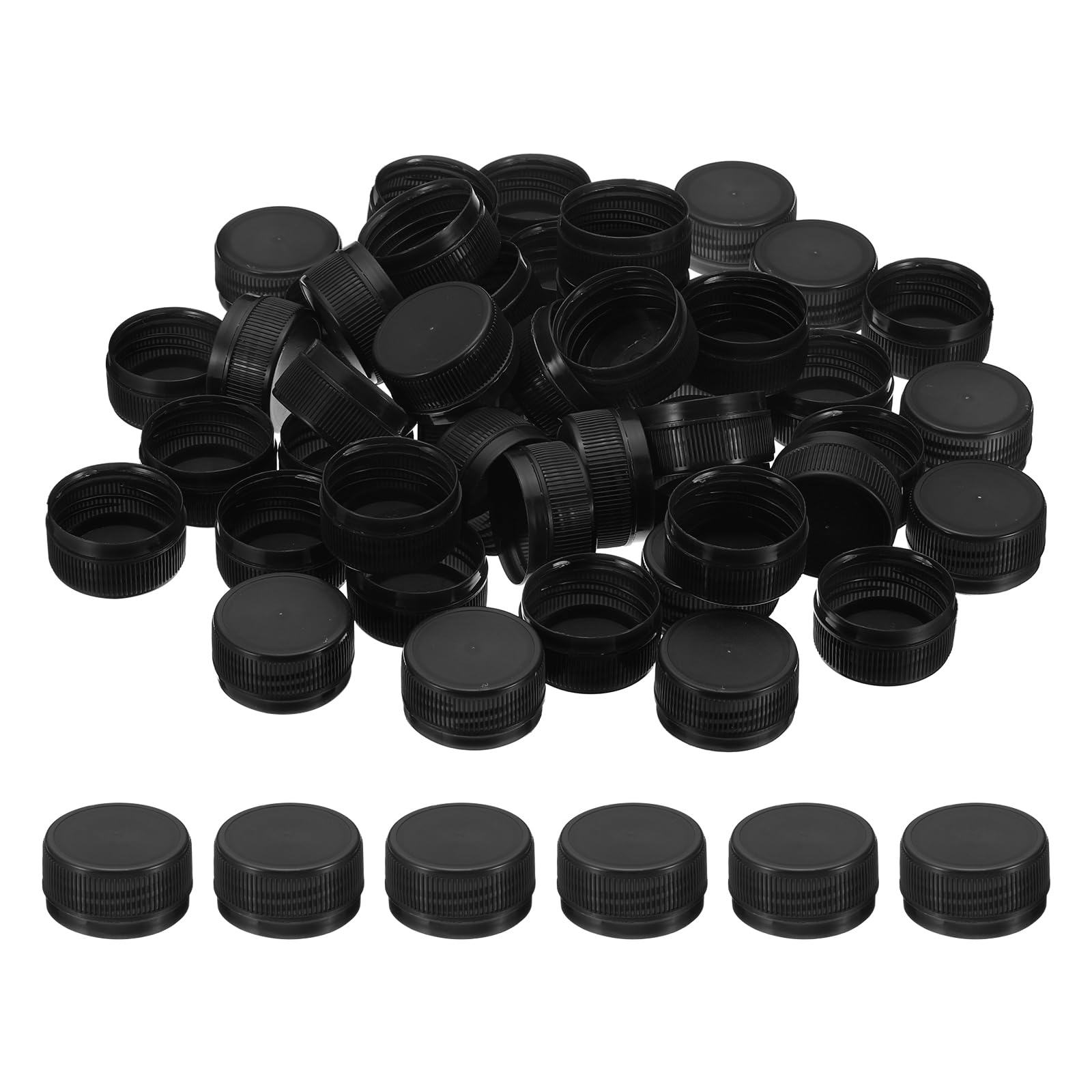 100 Bouchons De Bouteille En Plastique Noir DIY - 2 Tailles (37,5/29,5 Mm), Pour Bricolage Et Artisanat
