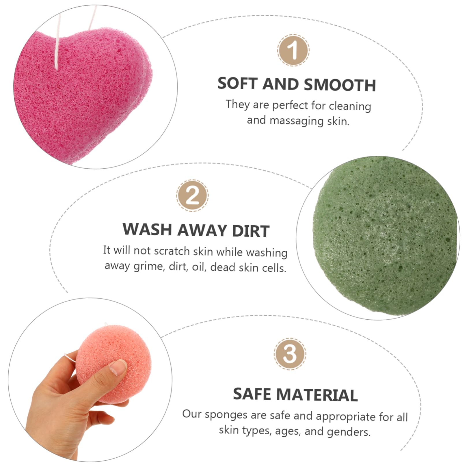Didiseaon 24pièces Éponges Démaquillantes Réutilisables Lot Nettoyage Exfoliant Pour Visage Aléatoires Et Efficaces Pour Éliminer Maquillage Et Nettoyer Pores