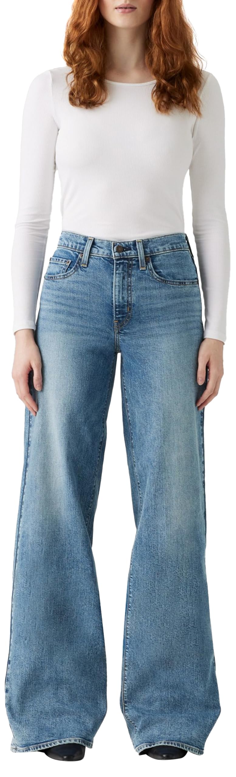 Levi's Women's 728 Hr Wide Leg Jeans, Sweet Success, 32W x 30L