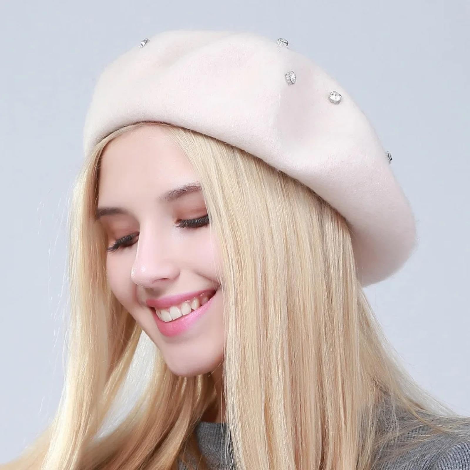 Czapki Czapki Skullies Czapki Beanies Czapka Czapka Jednolity Kolor Dzianinowe Berety Cyrkonie Damska Artysta Czapka Beret