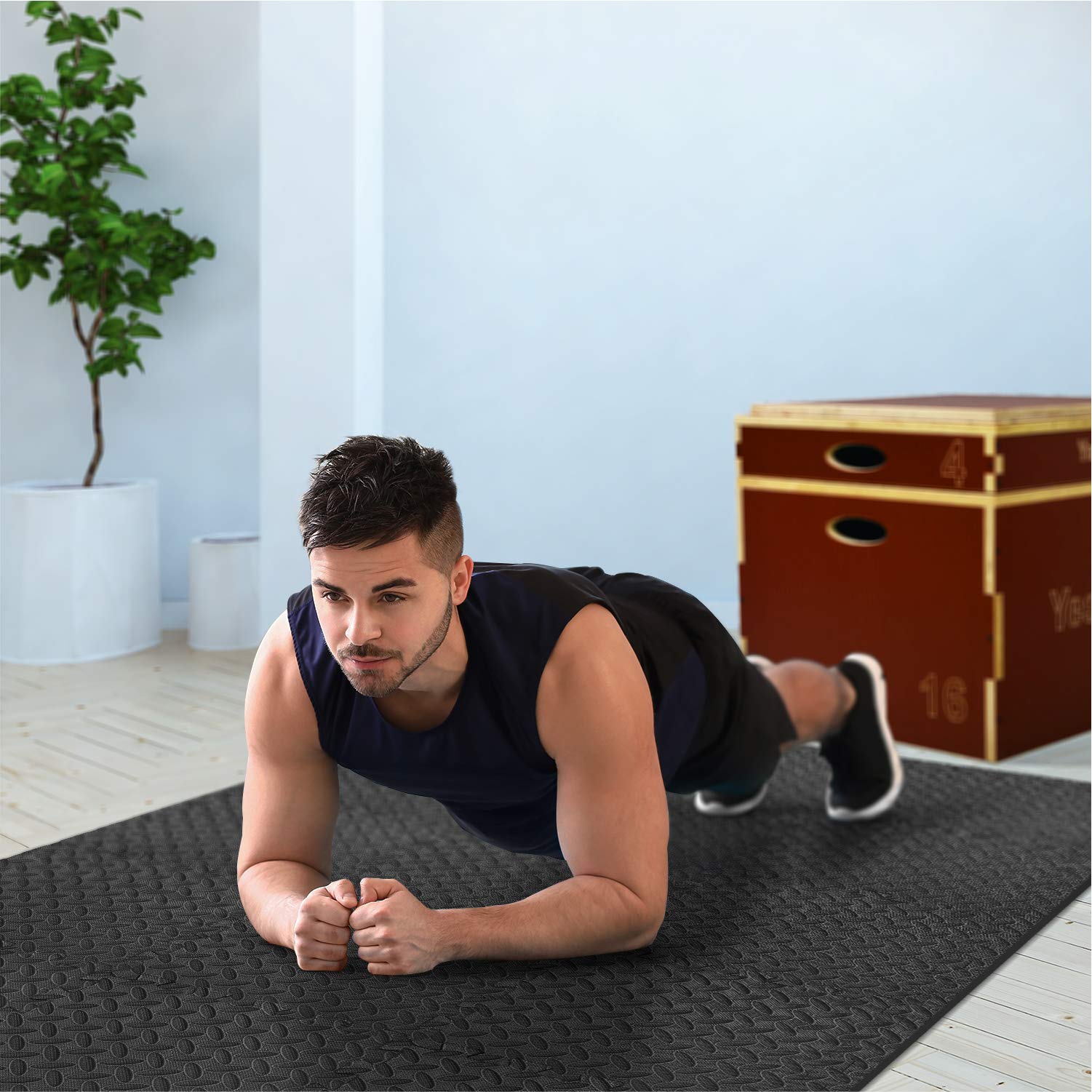 Yes4All Interlocking Floor Mats with Border Foam Floor Mats/Gym Floor