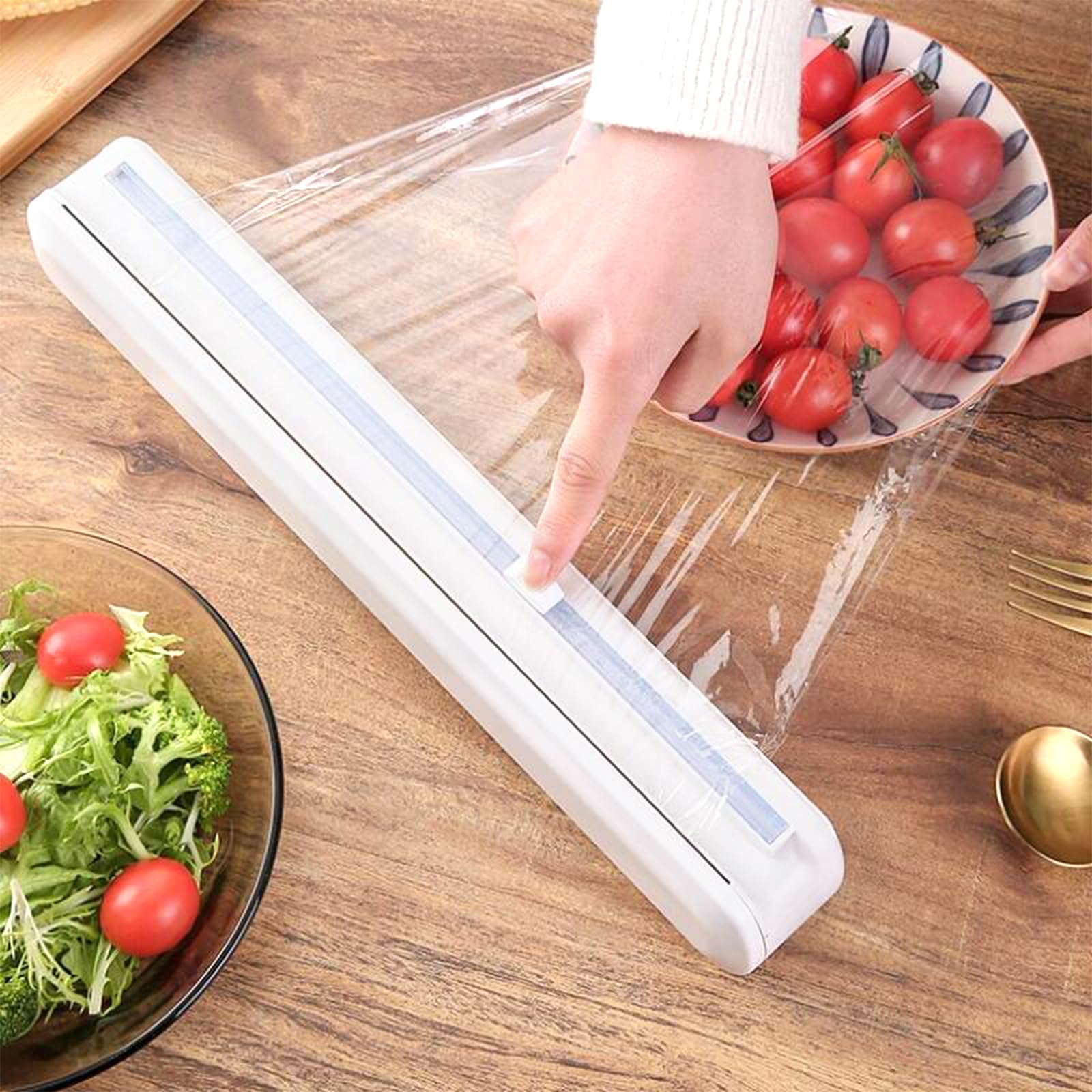 Dispensador Y Cortador De Film Transparente - Soporte Para Papel Film Y Aluminio, Con Imán Y Ventosas