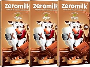 Kit 3 Chocolate Vegano Sem Leite 40% Cacau Crisp Zeromilk