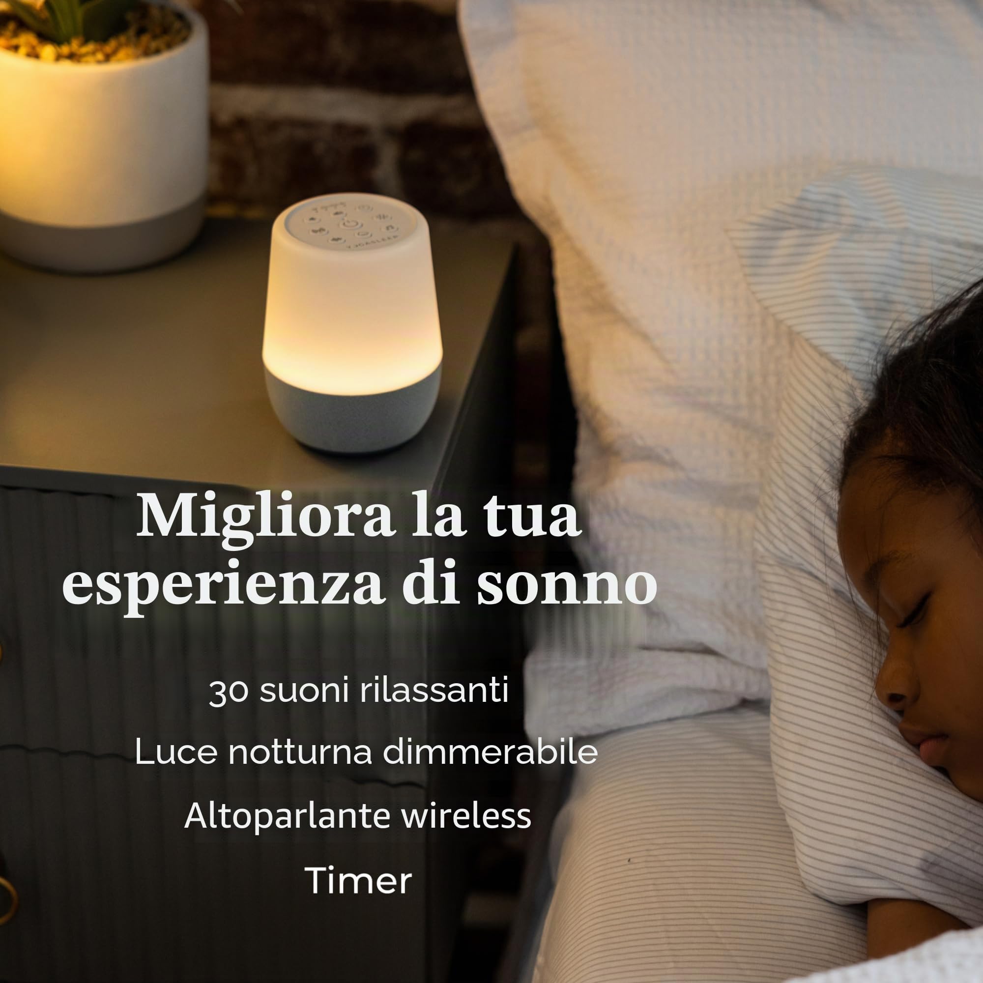 Yogasleep Duet - Macchina per il rumore con luce notturna e altoparlante wireless, per viaggi, privacy in ufficio, terapia del sonno, per adulti e bambini