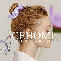 Vista 3 de Cehomi 65 bandas elásticas de terciopelo para el cabello para mujeres o niñas, bandas elásticas suaves para cola de caballo para cumpleaños