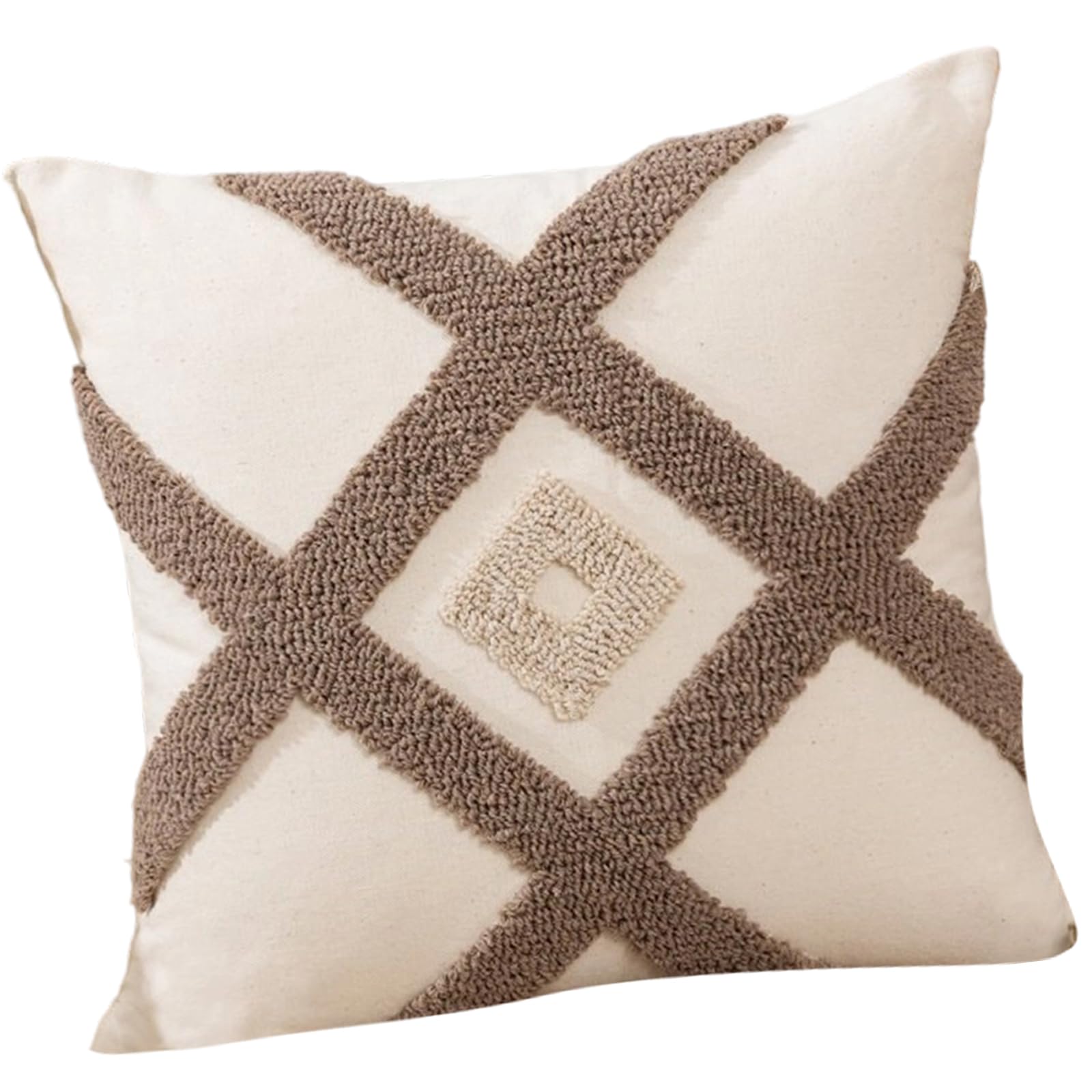 Kalttoy Modern Geometric Tufted Throw Pillowcase Soft Cotton Linen Fabric Decorative Square Cushion Cover Home Accent Decors Modern Homes Decors Pillow Case