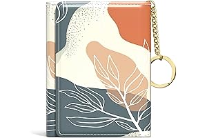 Womens Small Compact Wallet - Trifold Leather Card Wallet Organizer