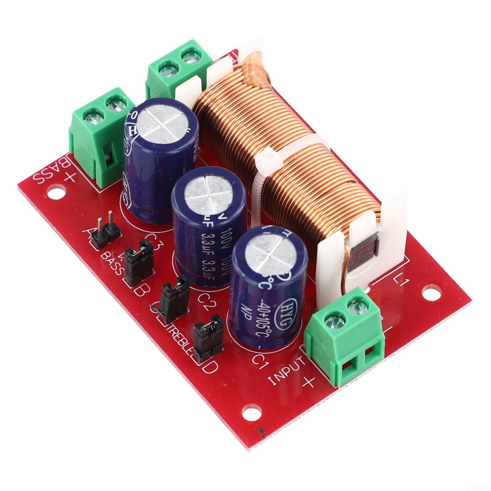 Filtre croisé haute capacité 400 W facilitant un contrôle précis du son sur les variations d'impédance