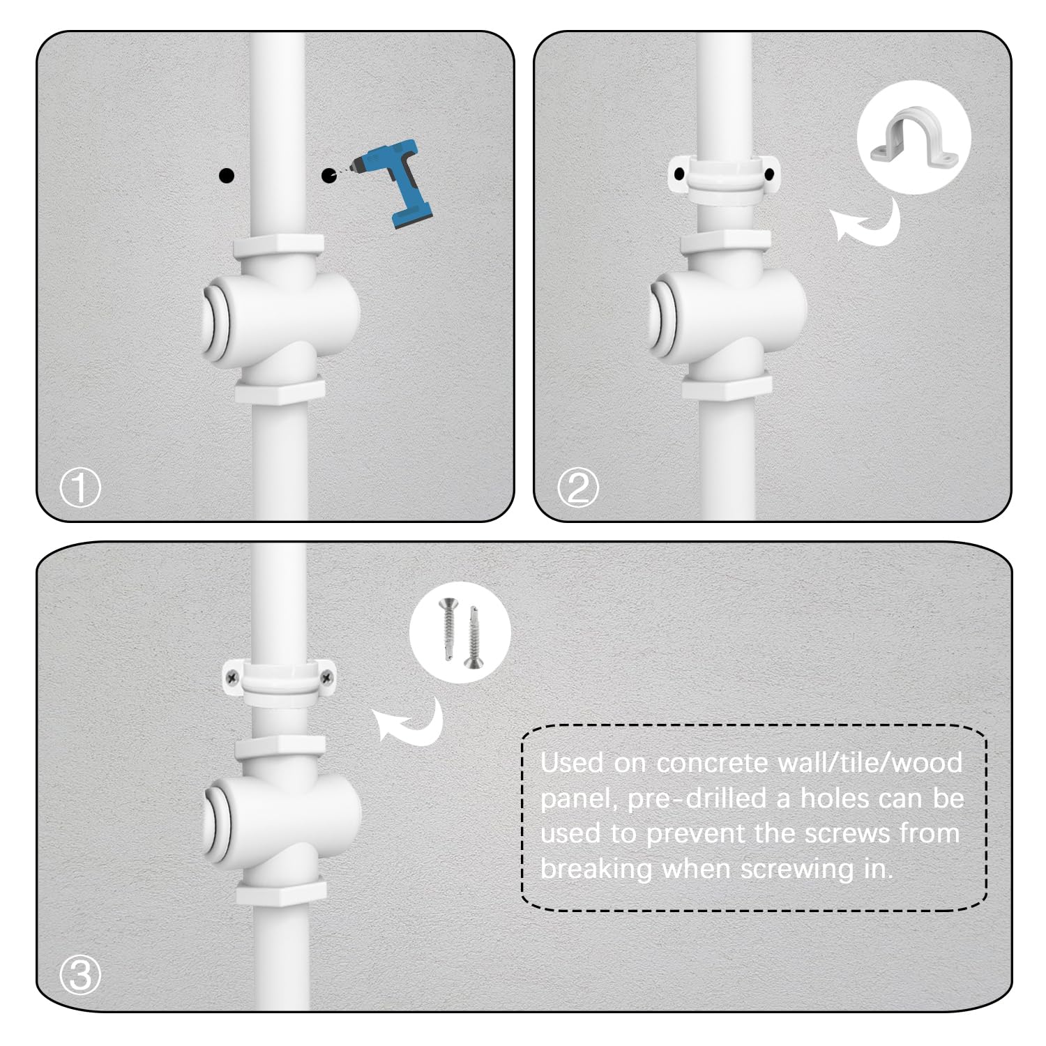 Soimuk Colliers De Serrage, Clips De Sangle De Tuyau En PVC, Colliers De Serrage En Plastique à Deux Trous, Colliers De Serrage De Sangle De Conduit (SCH 1 IN