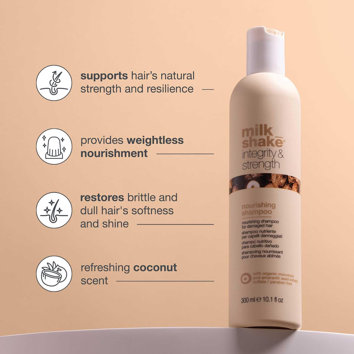 milk_shake Integrity & Strength Nourishing Shampoo | Creamy Formula with Organic Murumuru Butter & Amaranth Seed Extract for Brittle, Damaged Hair - Image 2