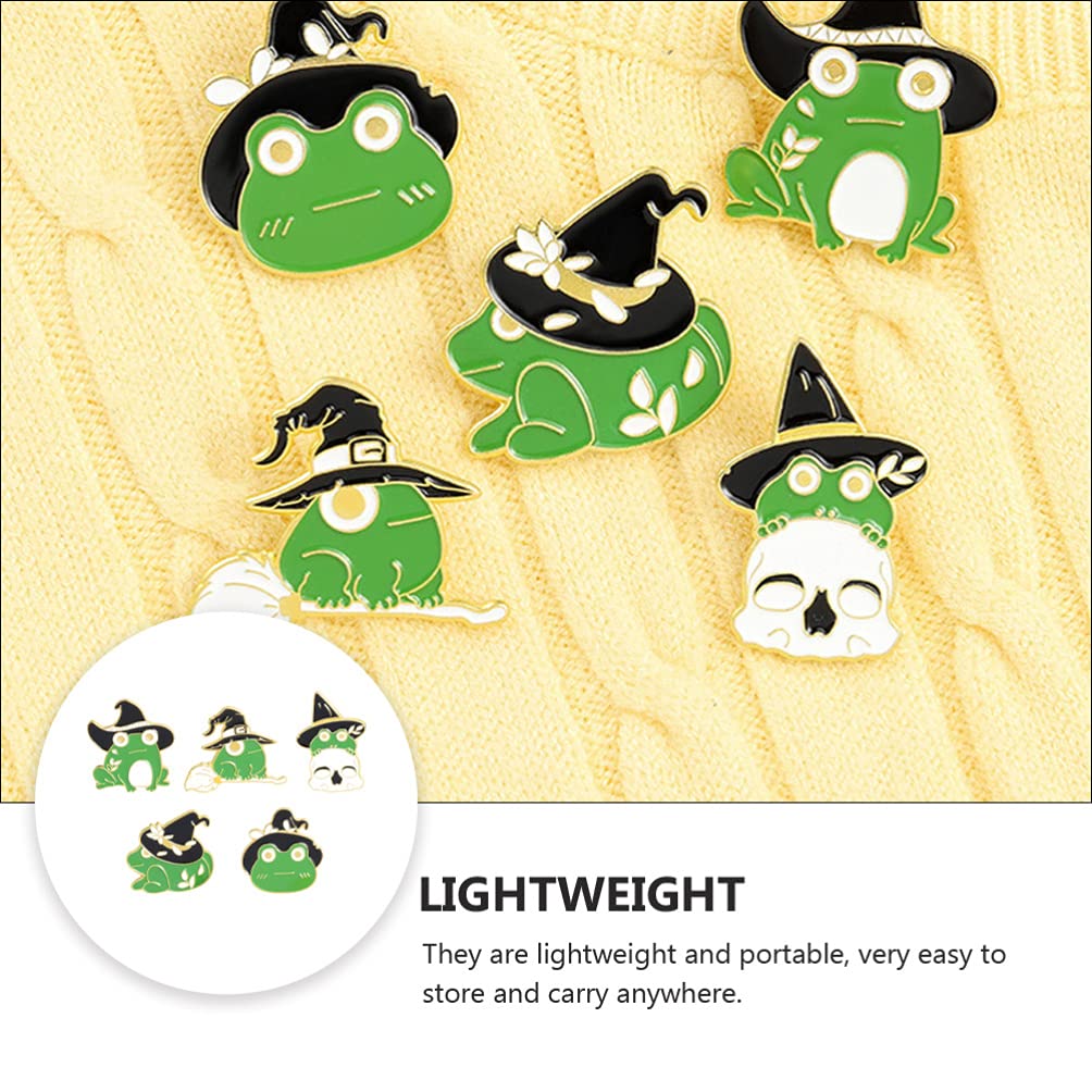 KKXXYQFC 10 ück Frosch-Brosche, einzigartige Anstecknadeln, Retro-Rucksack, Kleidung, Kristalldekor, Vintage für Damen, Damenschmuck, Legierung, Cartoon-Zauberer-Hut, Student